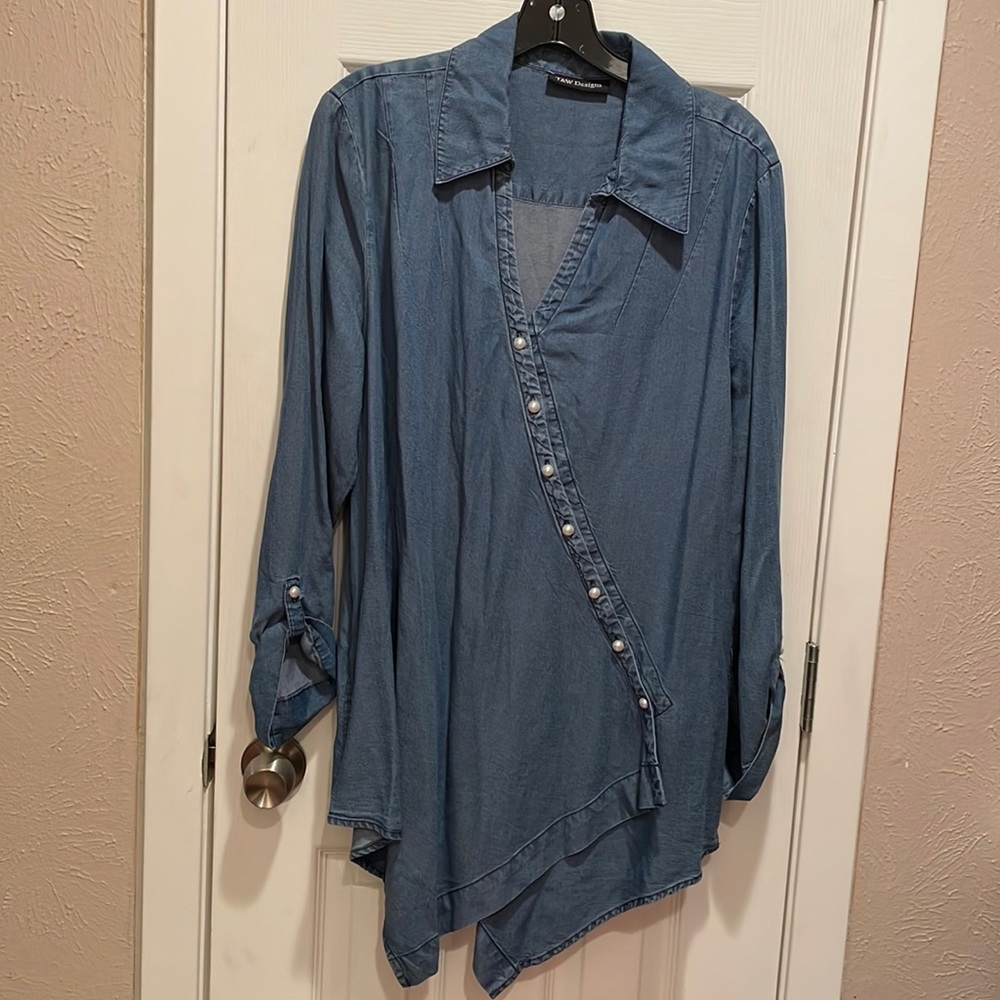 Long denim top